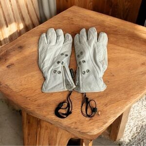 Women’s Ski Gloves BURTON Gore Tex White Leather Gloves Snow Sport Gloves